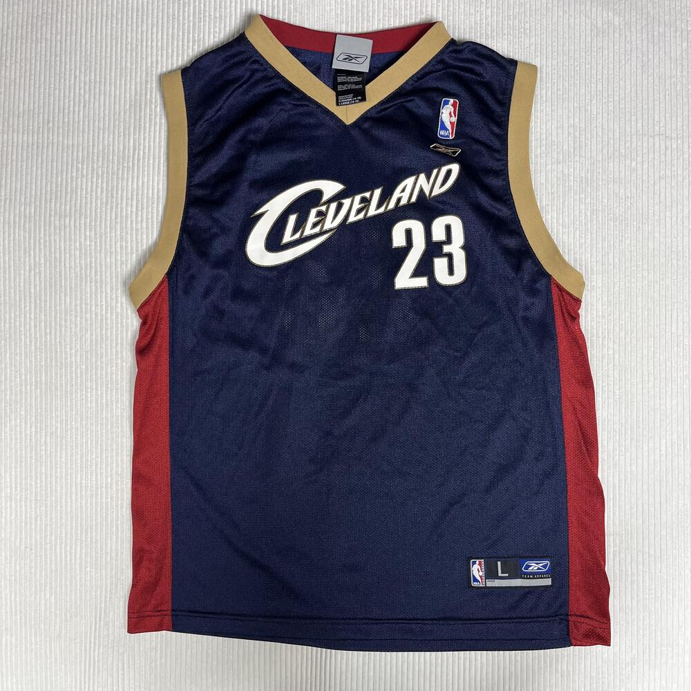 Cleveland Cavaliers Jersey Youth Boys Large Blue NBA LeBron James 23 Reebok